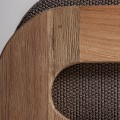 Luxusní venkovské šedé polohovatelné zahradní lehátko Koras s bočními dřevěnými hnědými opěrkami 212 cm