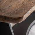 Luxusní koloniální atypický masivní obdélníkový jídelní stůl Jordyn s kovovou černou vlnitou nohou 260 cm
