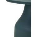 Designový oblý čtvercový petrolejově modrý příruční stolek Avanguardio se čtvercovou vrchní deskou s keramickým vzhledem 50 cm