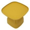 Designový zaoblený čtvercový pastelově žlutý příruční stolek Avanguardio s keramickým vzhledem 48 cm