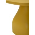Designový zaoblený čtvercový pastelově žlutý příruční stolek Avanguardio s keramickým vzhledem 48 cm
