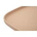 Moderní růžový oblý čtvercový příruční stolek Avanguardio s hladkým povrchem s keramickým vzhledem 48 cm