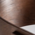 Luxusní art deco masivní hnědá jídelní židle Korezar s čalouněným texturovaným béžovým sedadlem 79 cm
