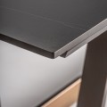 Luxusní art deco obdélníkový mramorový jídelní stůl Brilon s měděnýma nohama z kovu s porcelánovou černou deskou 250 cm