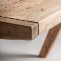 Luxusní venkovský obdélníkový hnědý psací stůl Henry z masivního dřeva s přírodní štěrkturou a nožičkami ve tvaru A 148 cm