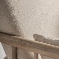 Luxusní moderní čalouněné bavlněné křeslo Lisan v béžové barvě z masivního světlého hnědého březového dřeva 90 cm