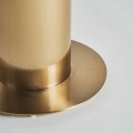 Luxusní art deco čtvercový zlatý barový stůl Boas s válcovou nohou a porcelánovou bílou deskou s mramorovým efektem 76 cm