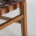 Luxusní vintage kožené hnědé křeslo Turisk s vyplétaným sedákem a opěradlem s masivním rámem 74 cm