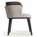 Luxusní moderní art deco čalouněné sametové křeslo Morisa v oblém tvaru šedé a hnědé barvě 79 cm