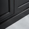 Luxusní vintage obdélníkový černý příborník Zena Noir se třemi dvířky a čtyřmi zásuvkami z masivního dřeva 212 cm