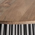 Luxusní koloniální kulatý jídelní stůl Vilias s kovovou kuželovou nohou v černé barvě s masivní deskou 120 cm