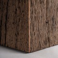 Industriální kulatý jídelní stůl Draven s černou mramorovou deskou a kuželovou podstavou z tmavě hnědého dřeva 120 cm