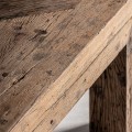 Masivní industriální čtvercový příruční stolek Draven s dekorativní dřevěnou deskou v parketovém vzoru 61 cm