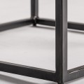 Industriální čtvercový konferenční stolek Draven s černou kovovou podstavou a vrchní deskou z masivního dřeva 70 cm