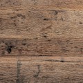 Industriální čtvercový konferenční stolek Draven s černou kovovou podstavou a vrchní deskou z masivního dřeva 70 cm