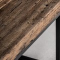 Industriální čtvercový příruční stolek Draven s černou kovovou podstavou a masivní dřevěnou deskou 55 cm
