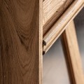 Luxusní koloniální atypická masivní hnědá obdélníková vitrína Goz s vyklápěcími skleněnými dvířky s pěti policemi 211 cm