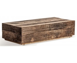 Luxusní koloniální konferenční stolek Tavar obdélníkového tvaru z hnědého strukturovaného masivního dřeva 151 cm