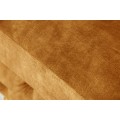 Štýlová chesterfield horčicová žltá čalúnená taburetka Modern Barock s prešívaným poťahom a čiernymi kovovými nožičkami 92 cm