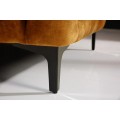 Luxusní třímístná chesterfield sedačka Modern Barock se sametovým potahem s prošíváním v hořčičné barvě s nožičkami 235 cm