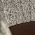 Luxusní retro křeslo Jasmin se z masivního dřeva s koženým čalouněním s šedým látkovým potahem se vzorem s kovovými nýty 79 cm