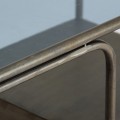 Luxusní industriální kovový psací stůl Havard s poličkou a dvěma dřevěnými šuplíky s vrchní skleněnou deskou 140 cm