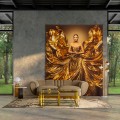 Luxusní art deco mramorový kulatý příruční stolek Lensy s šedou kovovou drážkovanou nohou a bílou vrchní deskou 50 cm