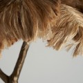 Luxusní etno stojící lampa Palm v podobě palmy s kovovým hnědým kmenem a listy z přírodního hnědého vlákna 147 cm
