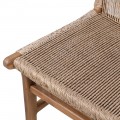 Designová venkovská hnědá jídelní židle Juria z masivního dřeva s atypickým výpletem z mořské trávy 90 cm
