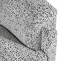 Luxusní art deco moderní zaoblené čalouněné křeslo Zetel s texturovaným potahem v šedě černém zrnitém designu 90 cm
