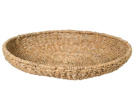 Stylová etno dekorativní kulatá hnědá mísa Judit s výpletem z mořské trávy 90 cm