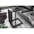 Moderní příruční stolek Industria Marbleux s černou kovovou konstrukcí a mramorovou deskou 60cm