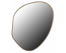 Designové glamour atypické závěsné zrcadlo Calista s kovovým rámem v mosazné barvě 99 cm