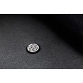 Moderní bouclé bílá dvoumístná oválná lavice Yara s úložným prostorem 113 cm
