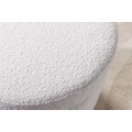 Moderní bílá bouclé kulatá taburetka Yara s úložným prostorem 49 cm