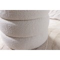Moderní bílá bouclé kulatá taburetka Yara s úložným prostorem 49 cm