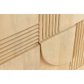 Luxusní art deco masivní dvoudveřová obdélníková barová skříňka Sonia v hnědé barvě s geometrickým reliéfním vzorem 141 cm