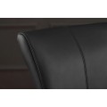 Stylová kožená industriální černá konzolová židle Samson s prošíváním a kovovou černou nohou 95 cm