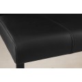 Stylová kožená industriální černá konzolová židle Samson s prošíváním a kovovou černou nohou 95 cm