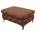 Designová moderní sestava obývacího nábytku Modern Barock s hnědým koženým potahem a chesterfield prošíváním