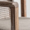 Luxusní koloniální vintage masivní jídelní židle Isabella s hnědými nožičkami s vídeňským ratanovým výpletem 86 cm