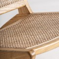 Luxusní masivní křeslo Baruch v přírodní světle hnědé barvě s vídeňským výpletem na opěrce a sedáku 68 cm