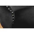 Klasick&aacute; j&iacute;deln&iacute; židle Modern Barrock s čern&yacute;m sametov&yacute;m potahem ve stylu chesterfield a stř&iacute;brn&yacute;m lv&iacute;m klepadlem 90 cm