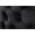 Klasick&aacute; j&iacute;deln&iacute; židle Modern Barrock s čern&yacute;m sametov&yacute;m potahem ve stylu chesterfield a stř&iacute;brn&yacute;m lv&iacute;m klepadlem 90 cm