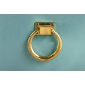 Barokní jídelní židle Modern/Gold Barrock ve světle modrém sametovém čalounění zlatým klepadlem a zlatými nožičkami 96 cm