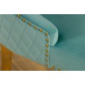 Barokní jídelní židle Modern/Gold Barrock s čalouněním ze světle modrého sametu s diamantovým prošíváním a klepadlem 94 cm