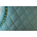 Barokní jídelní židle Modern/Gold Barrock s čalouněním ze světle modrého sametu s diamantovým prošíváním a klepadlem 94 cm