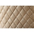 Glamour čalouněná prošívaná béžová jídelní židle Modern Barock se zlatými kovovými nýty nožičkami a klepátkem 98 cm