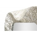 Glamour vysoké obdélníkové nástěnné zrcadlo Elissia se stříbrným rámem s plastickým vlnitým vzorem 160 cm