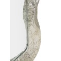 Glamour vysoké obdélníkové nástěnné zrcadlo Elissia se stříbrným rámem s plastickým vlnitým vzorem 160 cm